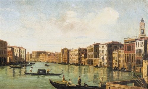 Venice, view of the Grand Canal from the Rialto Bridge